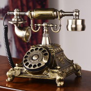 安斯艾尔 电话机座机客厅时尚创意来电显示仿古复古欧式老式古典电话 复古转盘-单铃