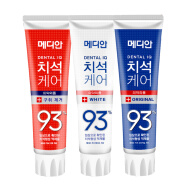 韩国原装进口爱茉莉Amore麦迪安牙膏93%牙膏新装 红白蓝各1支