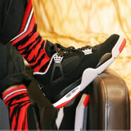 耐克（NIKE）男女鞋AJ4 Air Jordan4运动时尚情侣休闲缓冲减震篮球鞋 308497-408452-060 黑红公牛 35.5