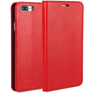 iCoverCase 苹果7手机壳翻盖手机套皮套iPhone7/7plus 苹果7/8plus红色--送钢化膜+透明壳