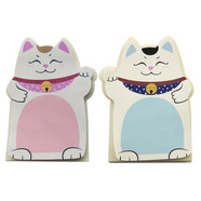 芬尚 hyt-wf-031 可爱造型便利贴百事贴即时贴记事贴40张 招财猫便签纸 绿色宽6.5*10cm高