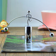 鸣欧（MINGOU）创意平衡球摇摆举重小铁人办公桌不倒翁趣味铁艺装饰反重力物理平衡摆件 单腿款