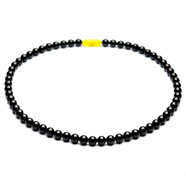 卫城 黑曜石圆珠项链颈链颈饰 男女款饰品 8毫米乌金黑曜石项链长度50厘米