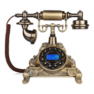 金顺迪海洋之星 仿古电话机复古老式欧式电话家用座机 无线插卡电话机电信移动固话座机 古铜色免提(接电话线)