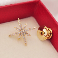 海雯妮 饰品领扣领针女胸针 防走光领口V领固定衣服西服领子小胸花迷你小北极星衬衫配饰 【单只】金色