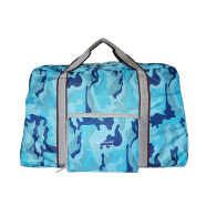 WELLHOUSE 折叠旅行包 手提包单肩斜挎包行李收纳防水轻便迷彩蓝色