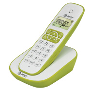 AT&T 32127 数字无绳电话机座机单机 炫彩背光子母机一拖一数字留言听筒扩音家用办公来电 绿色
