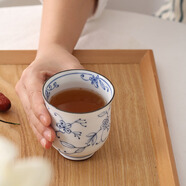 光峰 日本进口陶瓷杯子釉下彩线唐茶杯水杯清新创意陶杯200ml容量 蓝色  SEK617