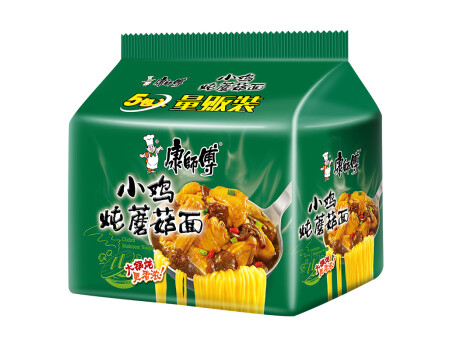 康师傅  方便面 经典小鸡炖蘑菇 泡面袋装速食 五连包 85g*5包