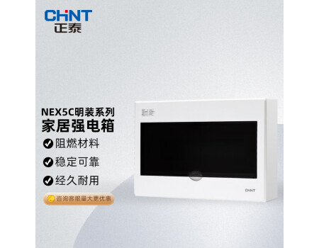 正泰（CHNT）NEX5C配电箱 PZ30空开布线盒明装室内空气开关断路器导轨箱强电箱多回路 NEX5C-13-明装 白 