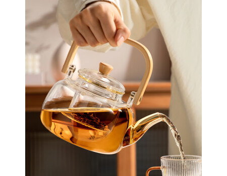 忆壶茶茶壶玻璃提梁壶泡茶壶茶水分离家用大容量烧水壶加厚耐热功夫茶具