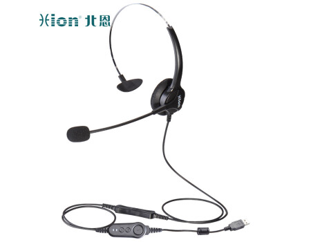 北恩（HION）FOR600 头戴式单耳话务员耳机/电话耳麦/呼叫中心客服/坐席电销耳麦-USB接口+音量调节+闭音(B7)