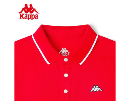 Kappa卡帕短袖2022新款春女运动T恤POLO衫立领半袖上衣K0C32PD01D 大红色-553 L