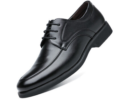 波图蕾斯(Poitulas)英伦男士商务休闲鞋正装皮鞋男系带耐磨 9829 黑色 42
