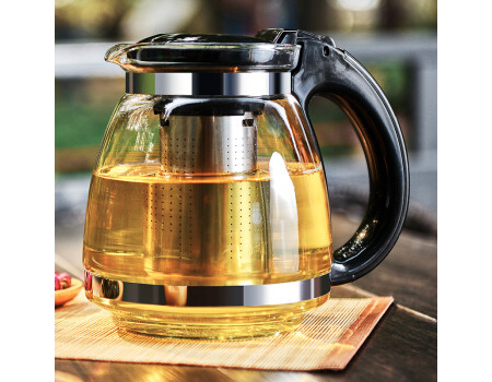 紫丁香茶壶加厚玻璃茶具带过滤茶水壶茶水分离飘逸杯大容量泡茶器1.5L