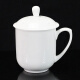 泰浦瓯 景德镇白带盖陶瓷水杯 专用会议杯 家用大茶杯 600ML