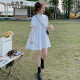衣典零一（LEDIALYI）法式甜美泡泡袖衬衫连衣裙2024夏季新款韩版宽松小个子娃娃裙夏天 白色 S（建议100斤内）