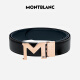万宝龙MONTBLANC 4810系列黑色M扣皮带/腰带120x3.5cm 127698礼物