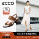 ECCO女士凉鞋 2024年夏季新款一字带粗跟凉鞋时尚舒适 雕塑奢华222763 浅棕色22276301291 39