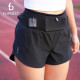 Flipbelt女士空气裤2.0 运动腰包跑步短裤训练速干夏季 经典黑 S 