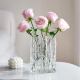 京东鲜花 冰川极冻花瓶 摆件客厅插花玻璃透明轻奢高级感水养玫瑰鲜花