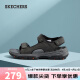 斯凯奇（Skechers）凉鞋休闲户外鞋简约舒适露趾沙滩鞋 204105 炭灰色/CHAR 39.5 