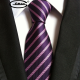 OMAX男士正装领带男商务休闲绅士职业正装宽领带新郎结婚庆典苏格兰格纹手打男女条纹领带 紫色斜条纹 8厘米宽