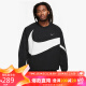 耐克NIKE春夏男子卫衣/套头衫宽松SWOOSH WVN卫衣DX0661-010黑色XL码