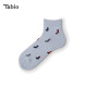 Tabio日本品牌4色创意原创ins潮日常个性袜子图案男士袜子白色 灰蓝色 25-27cm