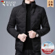 啄木鸟 羽绒服男短款冬季加厚外套商务中年立领袄子保暖外衣 黑色 XL（135斤-145斤）