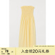 H&M夏季新款女装连衣裙褶皱上身可拆卸吊带抹胸连衣裙0985777 浅黄色 170/116A