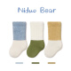 尼多熊婴儿袜子冬加厚棉袜新生儿毛圈袜珊瑚绒宝宝中筒袜冬季