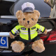 汽车尾部挂件交警小熊玩偶可爱卡通后备箱摆件车外装饰品公仔摩托 交警棕熊