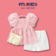 FNJ KIDS童装女童短袖套装2024夏季洋气女宝宝薄款衣服儿童两件套 粉色（含包包） 100cm（建议身高90-100cm）