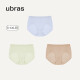 ubras【50S纯棉】莱卡女士内裤中腰抗菌裆3条 粉末蓝+豆蔻绿+瓷肌XL