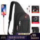 CROSSGEAR男士胸包腰包运动旅行休闲单肩斜挎包USB充电大容量手机包 7.9英寸ipad/小米平板小背包CR-8003黑色