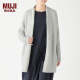 无印良品 MUJI 女式 含牦牛绒毛圈花式线长开衫长袖针织衫毛衣女装W9AA052 浅灰色 XS-S (155/80A）