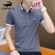 卡帝乐鳄鱼（CARTELO）短袖T恤男2024春夏季休闲短袖男士上衣服polo打底衫 深灰色 XL 