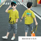 迪士尼（Disney）男童套装 新款中大儿童4-12岁男孩短袖T恤牛仔裤两件套学生衣服 黄色 130码建议身高115-125CM