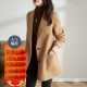 俏芭汀高端品牌2023新款羊毛大衣女韩版时尚小个子秋冬双面羊毛呢子外套 驼色 S(85-105斤）