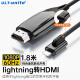 ULT-unite Lightning转HDMI转换器线投屏充电二合一苹果iPhone手机iPad平板显示器电视高清视频转接头1.8米