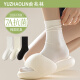俞兆林6双白色堆堆袜子女士中筒袜棉ins潮秋冬款无骨运动袜月子长筒袜