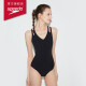 速比涛（Speedo）小黑裙系列修身显瘦连体泳衣女 8121110001 黑色 36