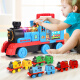 宝乐星儿童玩具 男孩玩具车大号音乐火车头玩具车带8小火车合金火车模型套装六一儿童节生日礼物