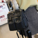 ANDSEEYOU2024新款双肩包韩版旅行包休闲女小包包带盖前袋单肩包两用背包潮 黑色