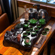 Sonwibumn茶盘茶具套装简公室家用整套茶具自动电磁炉烧水壶一体茶海茶壶 佛盘冰裂四合一(分体非全自动)