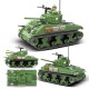 林泰（linted）儿童二战德军小颗粒积木军事系列坦克军事儿童拼装积木玩具男孩 美国谢尔曼坦克M4A1（726PCS）
