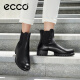 爱步（ECCO）切尔西靴女 鞋子女冬季女靴牛皮粗跟烟筒靴 摩登490023 黑色49002301001 38