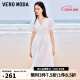 VEROMODAVero Moda连衣裙新款优雅气质浪漫度假V领短袖中长裙女 本白色-S85 165/84A/M