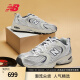 NEW BALANCE   NB530官方老爹鞋男鞋女鞋夏季复古低帮轻便网面运动休闲鞋 米白/金属银 MR530KA 36(脚长22cm)